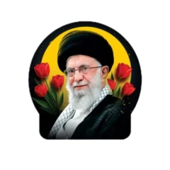 برچسب خودرو طرح رهبر شهید زمینه مشکی با گل لاله اندازه حدودی 13.5در14سانت برش لیزری کد 10472703