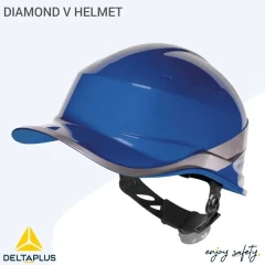 کلاه ایمنی مهندسی آبی با نوار نقره ای نئون مدل دایموند بیسبال دلتاپلاس HALMET DIAMOND V BLUE DELTA PLUS