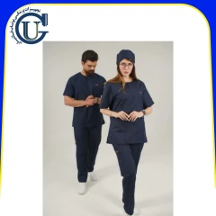 ست اسکراب یقه گرد سرمه ای اوراطب