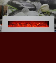 شومینه برقی سفارشی حاشیه سفید 54*130