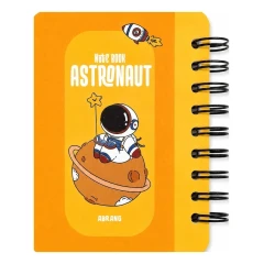 دفترچه یادداشت 80 برگ سیمی A7 جیبی طرح فضانورد ماجراجو (astronaut) آبرنگ