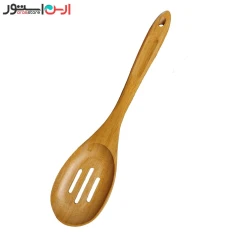 کفگیر قاشقی شیار دار ضخیم بامبو اعلا