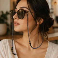 بند عینک دست‌ساز کریستالی «شب‌های لاجوردی» | کالکشن برای تو