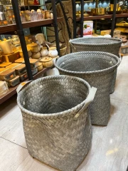 نظم دهنده لباس حصیری چرمی طوسی سایز بزرگ