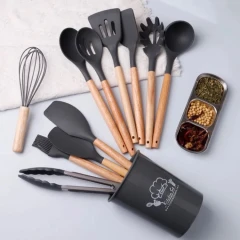 ست کفگیر ملاقه سیلیکونی 12 پارچه کیچن ست
