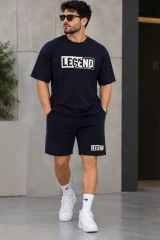 ست تیشرت شلوارک مردانه اورسایز طرح LEGEND