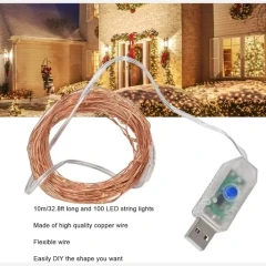 ریسه های LED سیم مسی 10متری /USB با 8حالت رقص نور