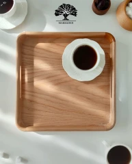 سینی چای مدل مربع (چوب راش) Hamina