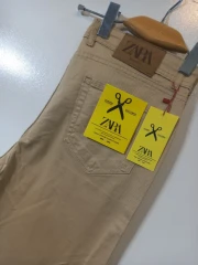 شلوار کتان مردانه راسته اسپورت زارا (REGULAR ZARA) رنگ کرم...
