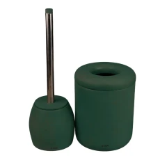 ست فرچه و سطل سرویس بهداشتی AXOR (آکسور) مدل لوکا رنگ سبز تیره (psetdms03)