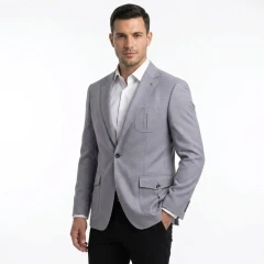 کت تک مردانه یقه انگلیسی مدل Slim Fit – تک‌دکمه