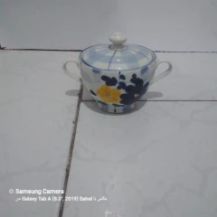 قندان خاص دسته دار طرح گل پنبه ای