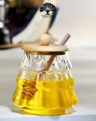 عسل خوری پیرکس کاجی درب بامبو MP-1706b