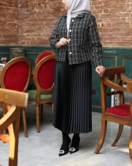 دامن زنانه جنس ساتن پلیسه