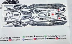 پد برچسب کامل موتور سیکلت طرح کلیک 150طوسی خط مشکی