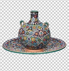 تصویر دوربری ظروف مینا کاری
