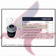 فیلتر روغن فاوبسترن B30 ، X40 ؛ فاو(Jinbei) Senia R9  کد 1012010A26L/وارداتی  GAKFilter