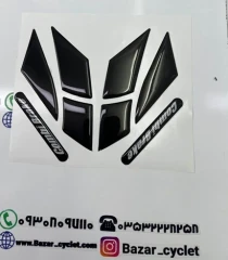 پد برچسب گلگیر جلو موتورسیکلت طرح کلیک مشکی ساده