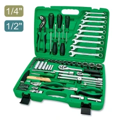 جعبه ابزار و بکس سبز 80 پارچه تاپتول تایوان TOPTUL کد: GCAI8002