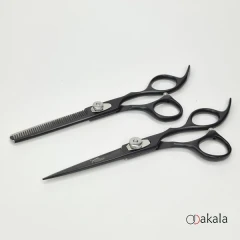 ست قیچی آرایشگری 6 اینچ مشکی پیتاژ بدون شیار