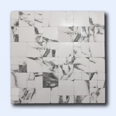 کاشی بین کابینتی پشت چسبی سفید طرح سنگ 30 سانتی کد 16165