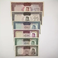 ست اسکناس کراواتی محمدرضا شاه – 6 برگ – 286508