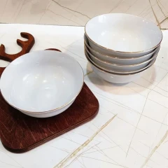 کاسه آبگوشت خوری چینی لب طلا 6 عددی