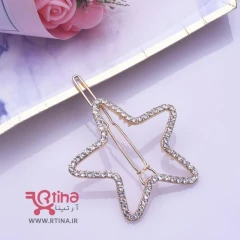 گیره فلزی مو نگین دار مدل star