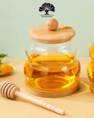 عسل خوری پیرکس توپی درب بامبو MP-1707b