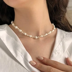 گردنبند صدف طبیعی و مروارید