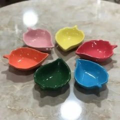 پیاله طرح برگ رنگی 6 عددی