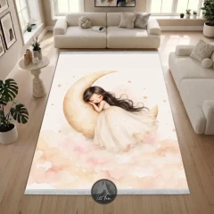 فرشینه دخترانه دختر روی ماه DA-9002 | فرش اتاق کودک