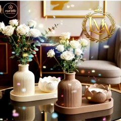 گلدان دکوری بدون پایه، مدل سنگ مصنوعی، ابعاد 7×7×10 سانتی‌متر، وزن 350 گرم
