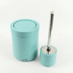 ست فرچه و سطل سرویس بهداشتی AXOR (آکسور) مدل امیلیو رنگ فیروزه ای(psfbkja)
