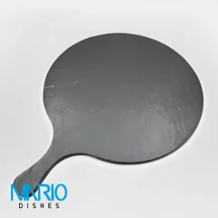 تخته سرو پیتزا دسته دار طوسی ملامین P01