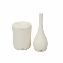 ست سطل و فرچه سنگی سرویس بهداشتی AXOR (آکسور) مدل مارتین رنگ کرم (pscfschk)