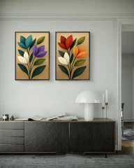 تابلو دکوراتیو دو تکه ( تریپتیک Triptych ) کد 22