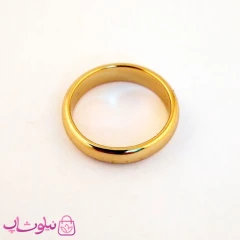 حلقه یا رینگ ساده طلایی ژوپینگ عرض 4 میل کد 1697