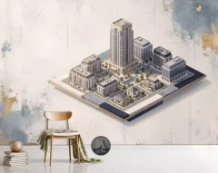 پوستر دیواری املاک طرح ماکت مجتمع ساختمانی کد DA-(8059) | دکور دفتر املاک