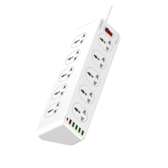 چند راهی برق و شارژر الدینیو LDNIO SC10610 QC3.0 PD Power Strip دارای 5 پورت USB یک پورت Type C