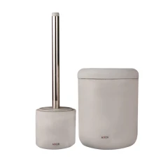 ست فرچه و سطل سرویس بهداشتی AXOR (آکسور) مدل والریا رنگ طوسی (psetgd012)