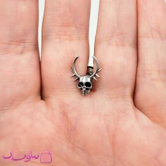 پیرسینگ گوش مردانه طرح فانتزی اسکلت با شاخ گوزن کد 89