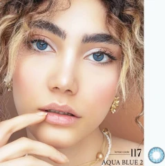 زیرو سون لنز رنگی بدون نمره شماره 117 آبی دریایی 2