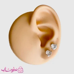 پیرسینگ گوش مدل قلب نگین سفید کد 80