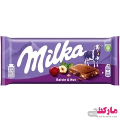 شکلات میلکا حاوی تکه های کشمش و فندق 100 گرم