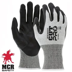 دستکش ایمنی ضدبرش(کولار A5)کات F با روکش فوم نیتریل کات پرو برند ام سی ار آمریکا GLOVES CUT PRO A5 MCR SAFETY