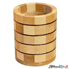جا قاشقی و کفگیر بامبو مدل شطرنجی