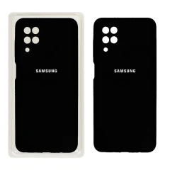 قاب سیلیکونی پاک کنی محافظ لنزدار اورجینال Samsung A12/M12/F12 - مشکی (پک اصلی)