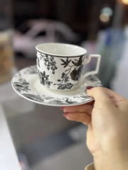 فنجان نعلبکی لته خوری مشکی