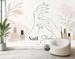 پوستر دیواری کاشت ناخن طرح Nail Studio کد DA-(7039) | دکور اتاق کاشت ناخن